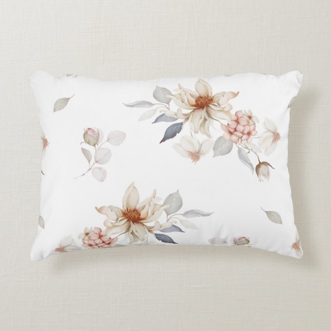 Elegante en tijdloze bloemen accent kussen (Voorkant)