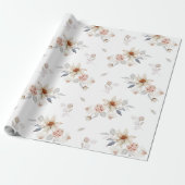 Elegante en tijdloze bloemen cadeaupapier (Uitgerold)