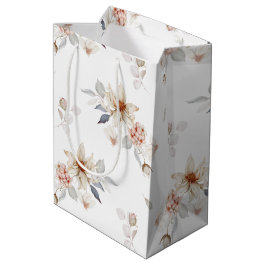 Elegante en tijdloze bloemen medium cadeauzakje