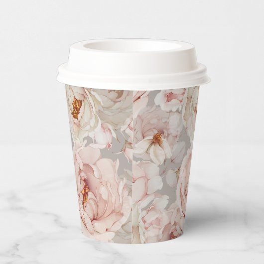 Elegante en tijdloze bloemen papieren bekers (Rechts)