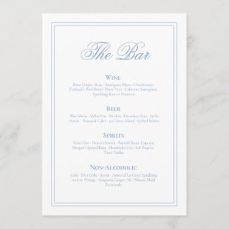 Elegante en Tijdloze Trouwbarmenu Menu
