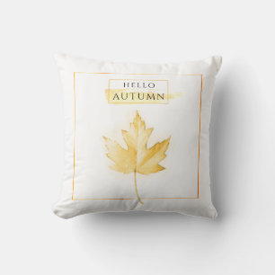 Elegante en trendy gouden herfstblad tekening kussen