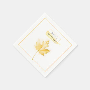 Elegante en trendy gouden herfstblad tekening servet