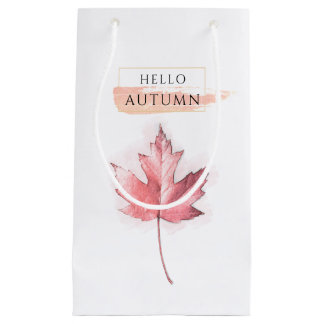 Elegante en trendy herfstblad tekening klein cadeauzakje