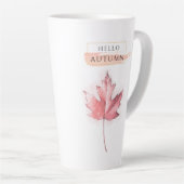 Elegante en trendy herfstblad tekening latte mok (Rechterhoek)