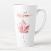 Elegante en trendy herfstblad tekening latte mok (Rechts)