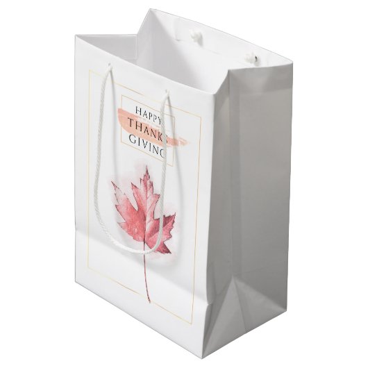 Elegante en trendy Thanksgiving Medium Cadeauzakje (Voorkant Gekanteld)