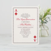 Elegante en unieke Red Las Vegas Quinceañera Kaart (Staand voorkant)