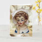 Elegante en verfijnde Lady Head Vaas Pam Fancy Kaart (Gele Bloem)