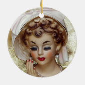Elegante en verfijnde Lady Head Vaas Pam Fancy Keramisch Ornament (Achterkant)