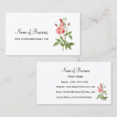 Elegante en vrouwelijke roze rozenbloem visitekaartje (Voorkant / Achterkant)