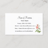 Elegante en vrouwelijke roze rozenbloem visitekaartje (Achterkant)