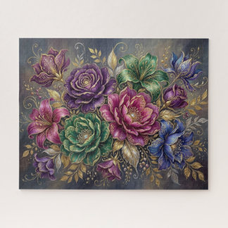 Elegante en Whimsical Fantasiebloemen Legpuzzel