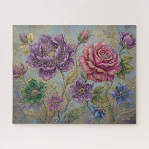 Elegante en Whimsical Fantasiebloemen Legpuzzel