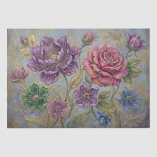 Elegante en Whimsical Fantasiebloemen Tissuepapier