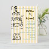 Elegante en Whimsical Pastel Strepen Kaart (Staand voorkant)