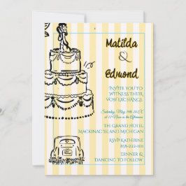 Elegante en Whimsical Pastel Strepen Kaart