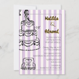Elegante en Whimsical Pastel Strepen Kaart
