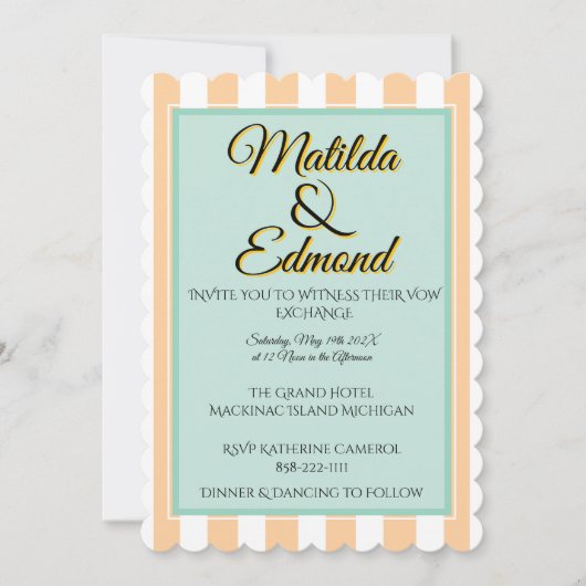 Elegante en Whimsical Pastel Strepen Kaart (Voorkant)