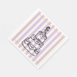 Elegante en Whimsical Pastel Strepen Servet