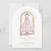 Elegante en Whimsical Roze Jurk Afstuderen Kaart (Voorkant)