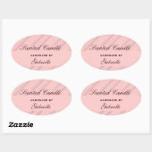 Elegante en wimzical roze streep ovale sticker (Vel)