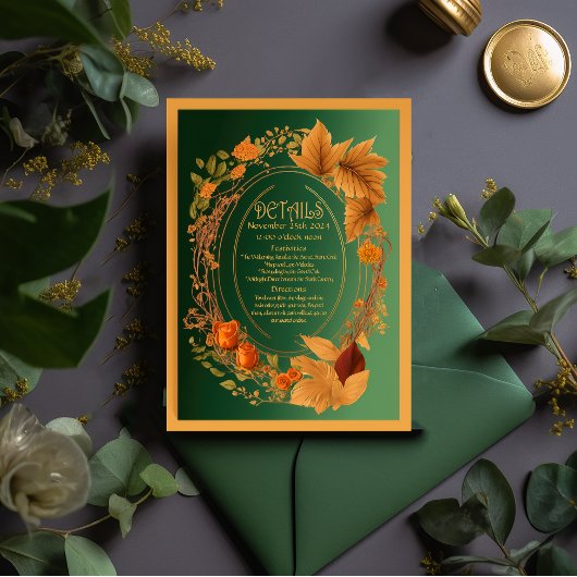 Elegante Enchanted Druïd Hill Behuizing Details RSVP Kaartje