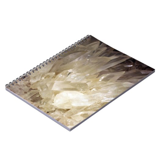 Elegante Energie Grafisch Duidelijk Kwarts Notitieboek (Linkerzijde)