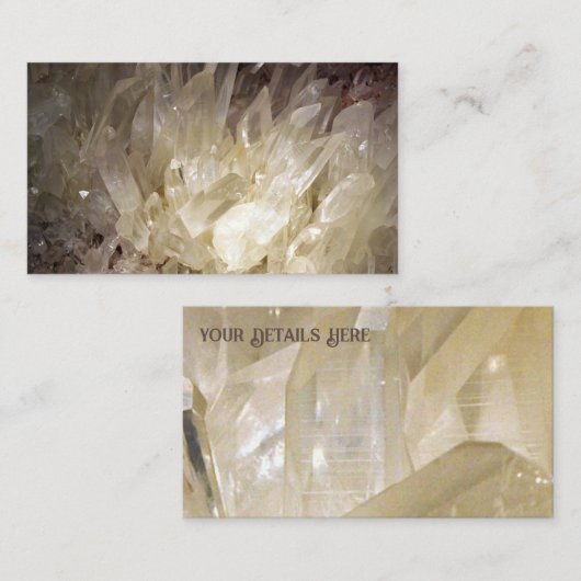 Elegante Energie Grafisch Duidelijk Kwarts Visitekaartje (Voorkant / Achterkant)