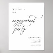 Elegante Engagement Party foto welkom Poster (Voorkant)