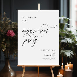 Elegante Engagement Party foto welkom Poster