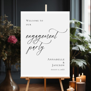 Elegante Engagement Party foto welkom Poster