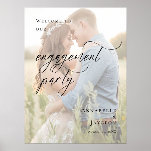 Elegante Engagement Party foto welkom Poster (Voorkant)