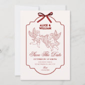 Elegante engel cupido muziek bruiloft  save the date (Voorkant)