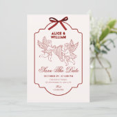Elegante engel cupido muziek bruiloft  save the date (Staand voorkant)