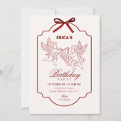Elegante engel cupido muziek verjaardag kaart (Voorkant)