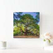 Elegante Engel Eiken Boom Vierkante Klok (Huis)