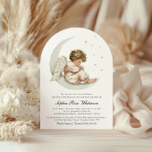 Elegante Engel Maan & Sterren Doop Kaart