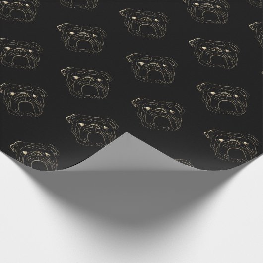 Elegante Engelse Bulldog Cadeaupapier (Hoek)