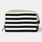 Elegante Engelse gele rozen zwart witte strepen Toilettasje (Achterkant)