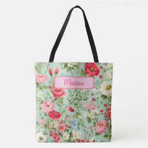 Elegante Engelse landelijke wilde bloem gepersonal Tote Bag