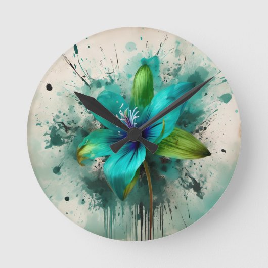 Elegante enkele ballon bloem ronde klok (Voorkant)