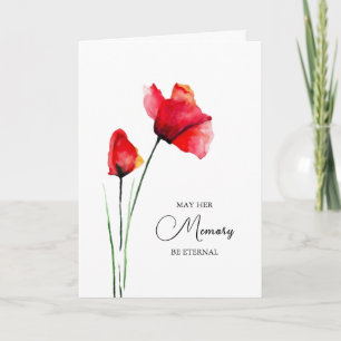 Elegante Enkele Stem Delicate Bloemen Sympathie Kaart