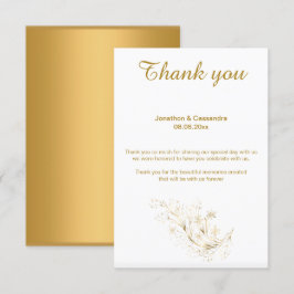 ELEGANTE ENKELVOUDIGE GOUDEN BLAD GOUD Achterkant  Kaart