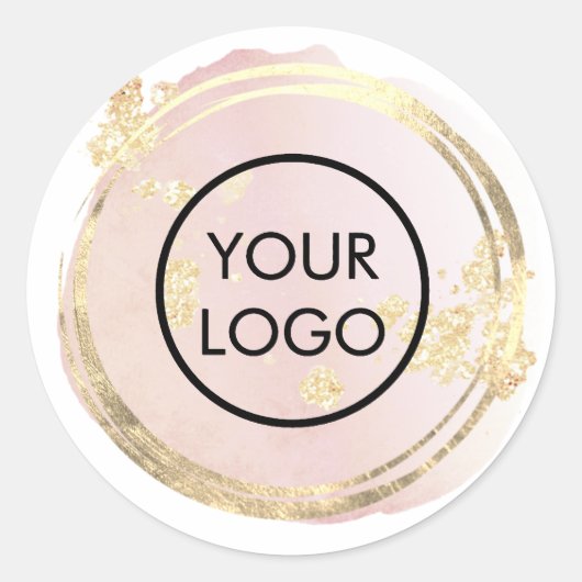 Elegante envelop verzegelt uw logo ronde sticker (Voorkant)