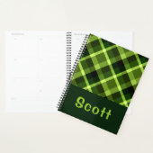 Elegante erwtengroene geplakt monogram planner (Display)