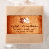 Elegante esdoorn bladeren sinaasappel herfst bruil etiket (Insitu)