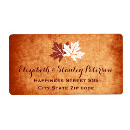 Elegante esdoorn bladeren sinaasappel herfst bruil etiket