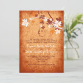 Elegante esdoorn bladeren sinaasappel herfst bruil kaart (Staand voorkant)