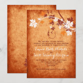 Elegante esdoorn bladeren sinaasappel herfst bruil kaart (Voorkant / Achterkant)